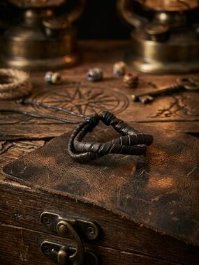 Hand Crafted Black Braided Leather Bracelet